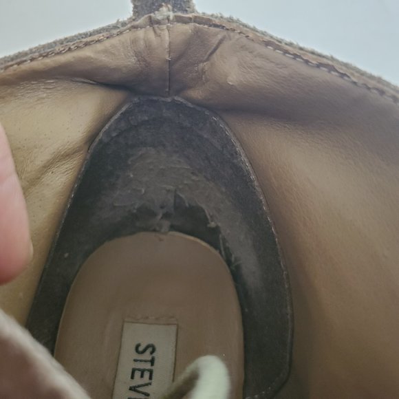 Steve Madden Tanngoo Suede Wedge Booties 7 Chestnut Brown Lace Up Ankle Boots - Picture 13 of 13